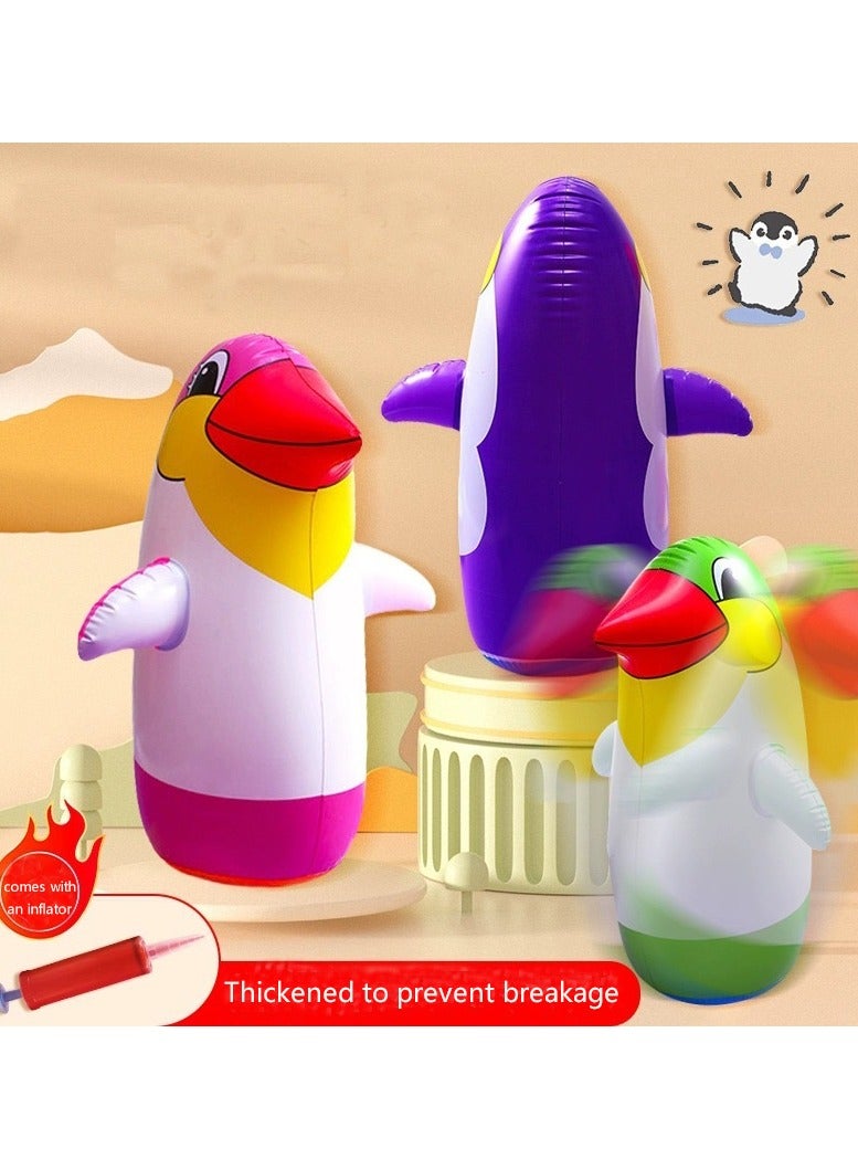 ألعاب حقيبة ملاكمة البطريق المناسبة للأطفال (3 عبوات، لون عشوائي) ألعاب ملاكمة حقيبة ملاكمة الطفل والوالدين - Image 1